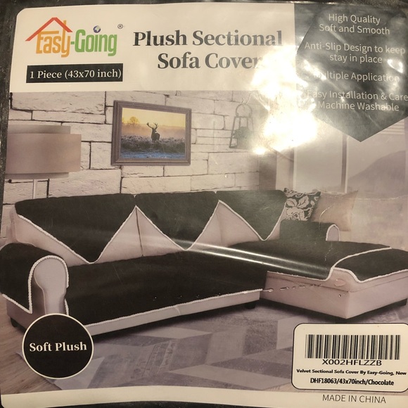 Easy Going Plush Sectional Sofa Cover 1 piece - Picture 7 of 8